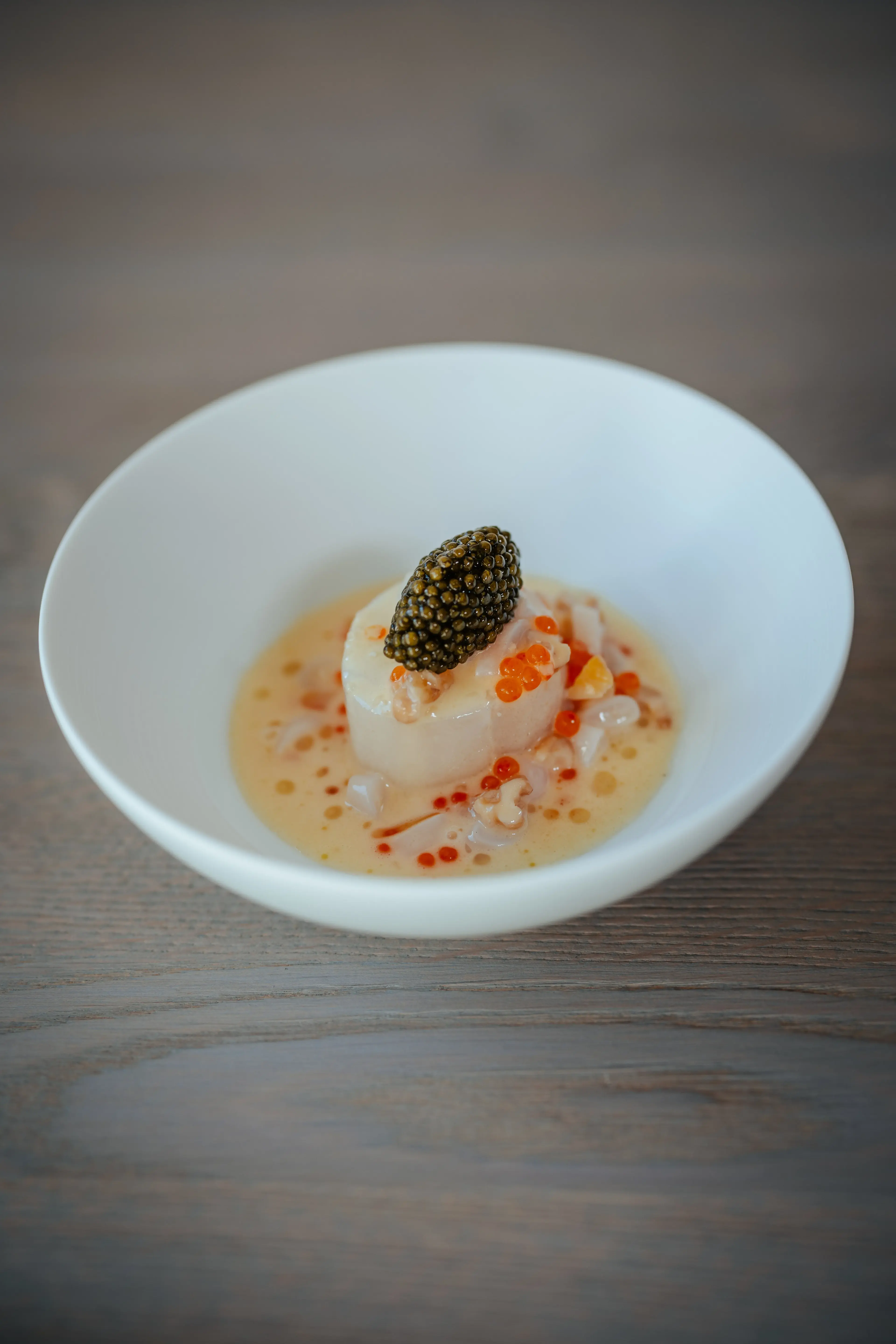 Kabeljau Gericht kunstvoll angerichtet